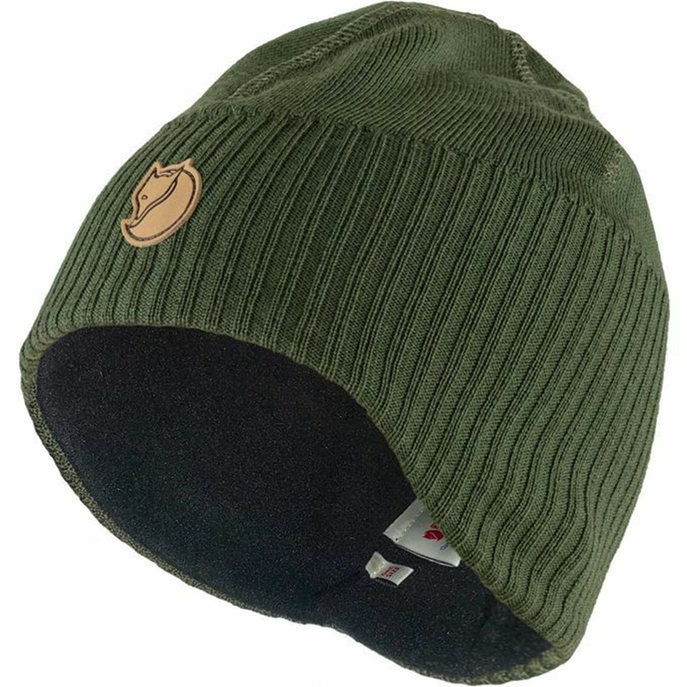 Men\'s Fjällräven Keb Beanies Green | 2169EAUXG