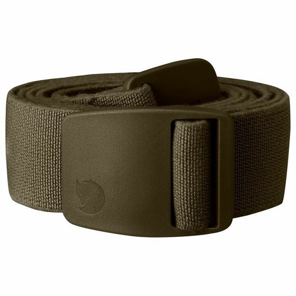 Men\'s Fjällräven Keb Belts Dark Olive | 9084TIHFP