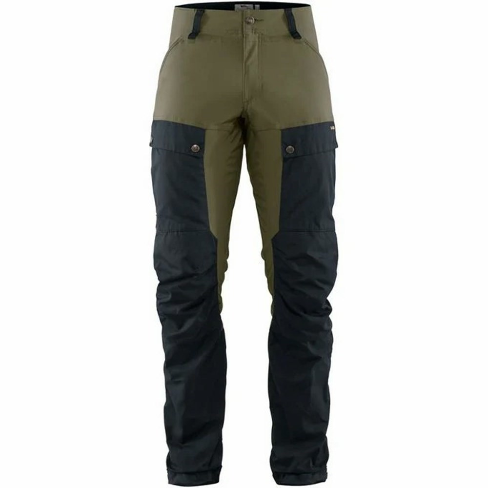 Men\'s Fjällräven Keb Hiking Pants Navy Olive | 5123YSPGM