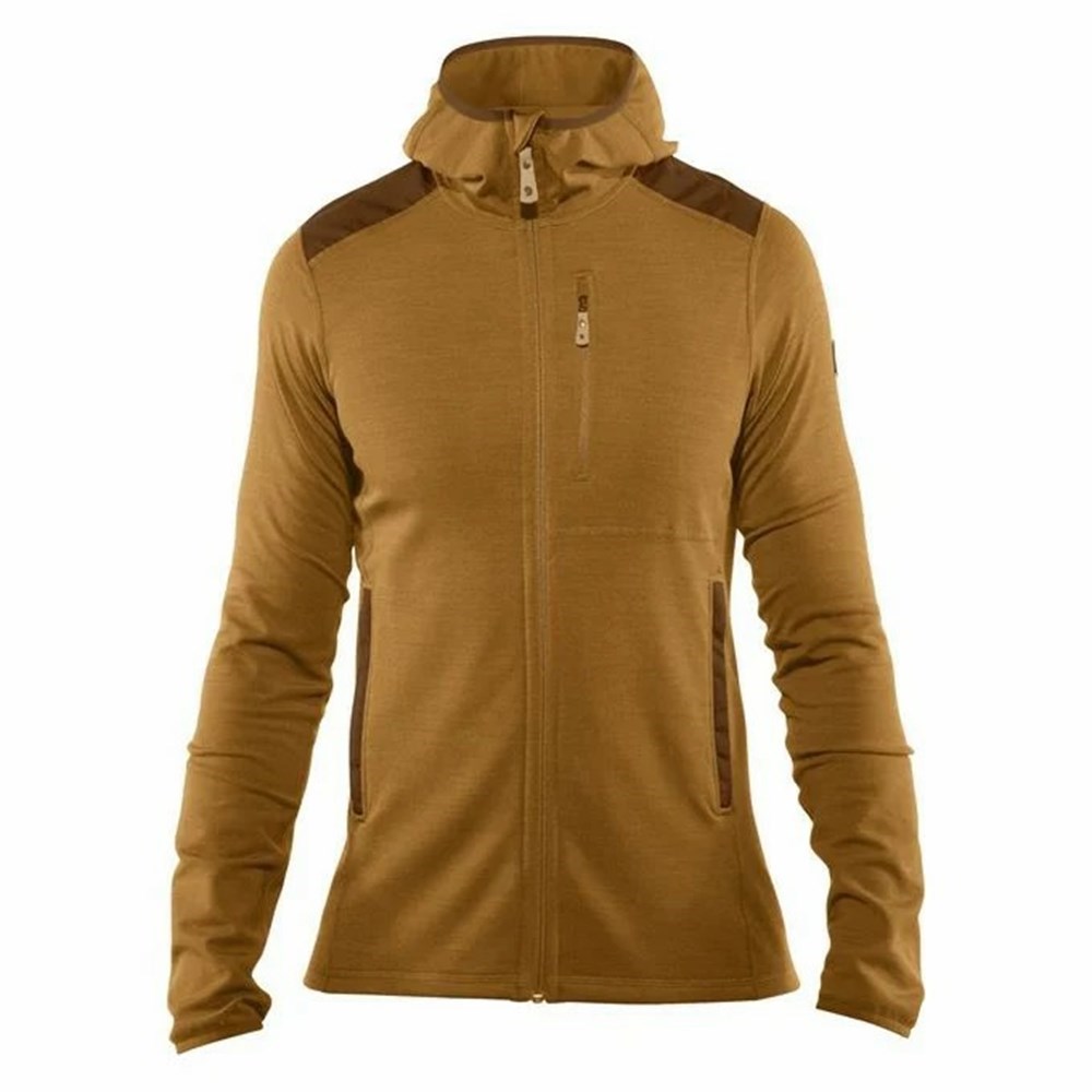 Men\'s Fjällräven Keb Hoodie Yellow | 7082FQNXE