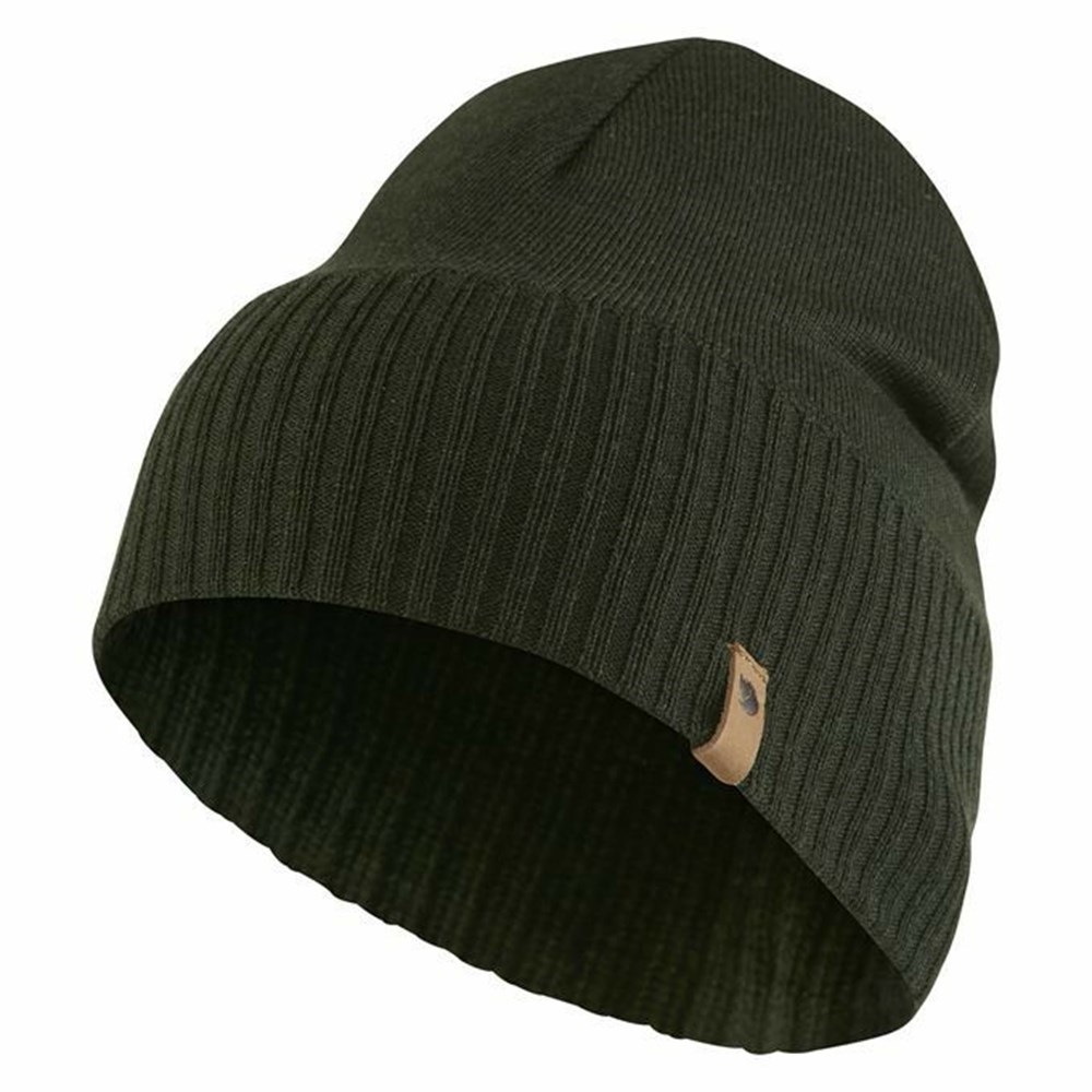 Men\'s Fjällräven Merino Beanies Green | 3824LSWGU