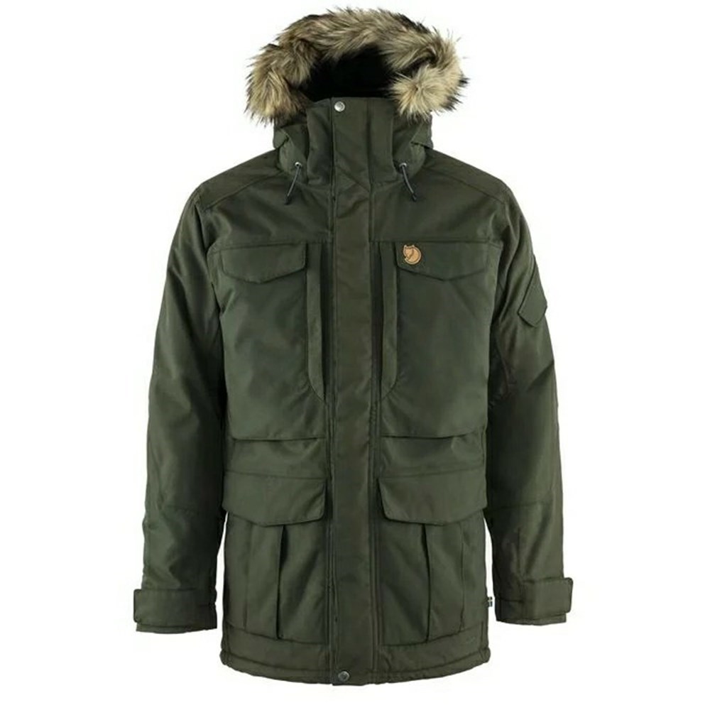 Men\'s Fjällräven Nuuk Parka Green | 8235XHREA