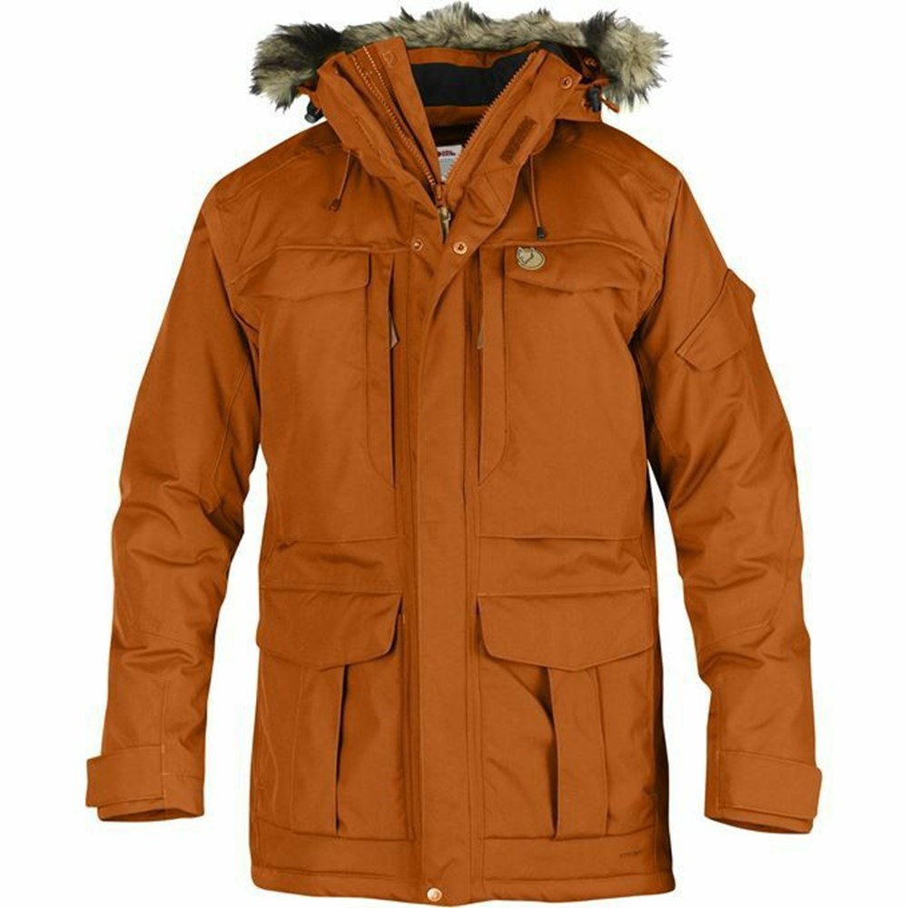 Men\'s Fjällräven Nuuk Parka Yellow | 5049NMVRP