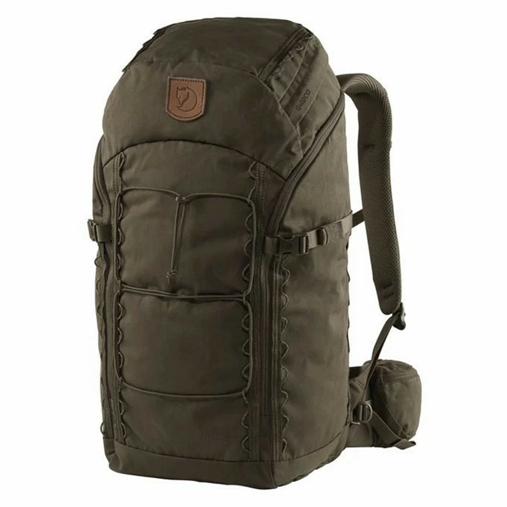 Men\'s Fjällräven Singi 28 Trekking Backpacks Dark Olive | 9860ZKCJI