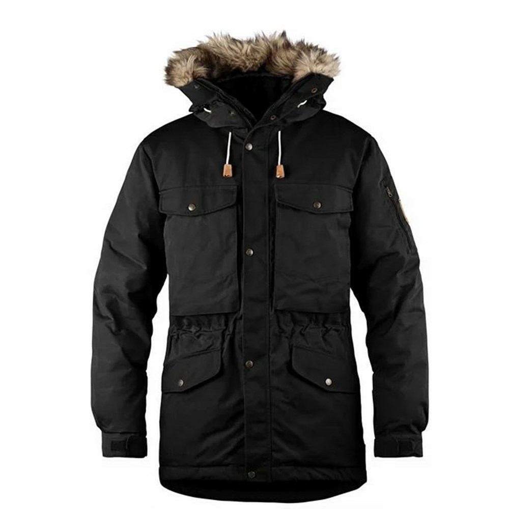 Men\'s Fjällräven Singi Down Jackets Black | 4087HDGQX