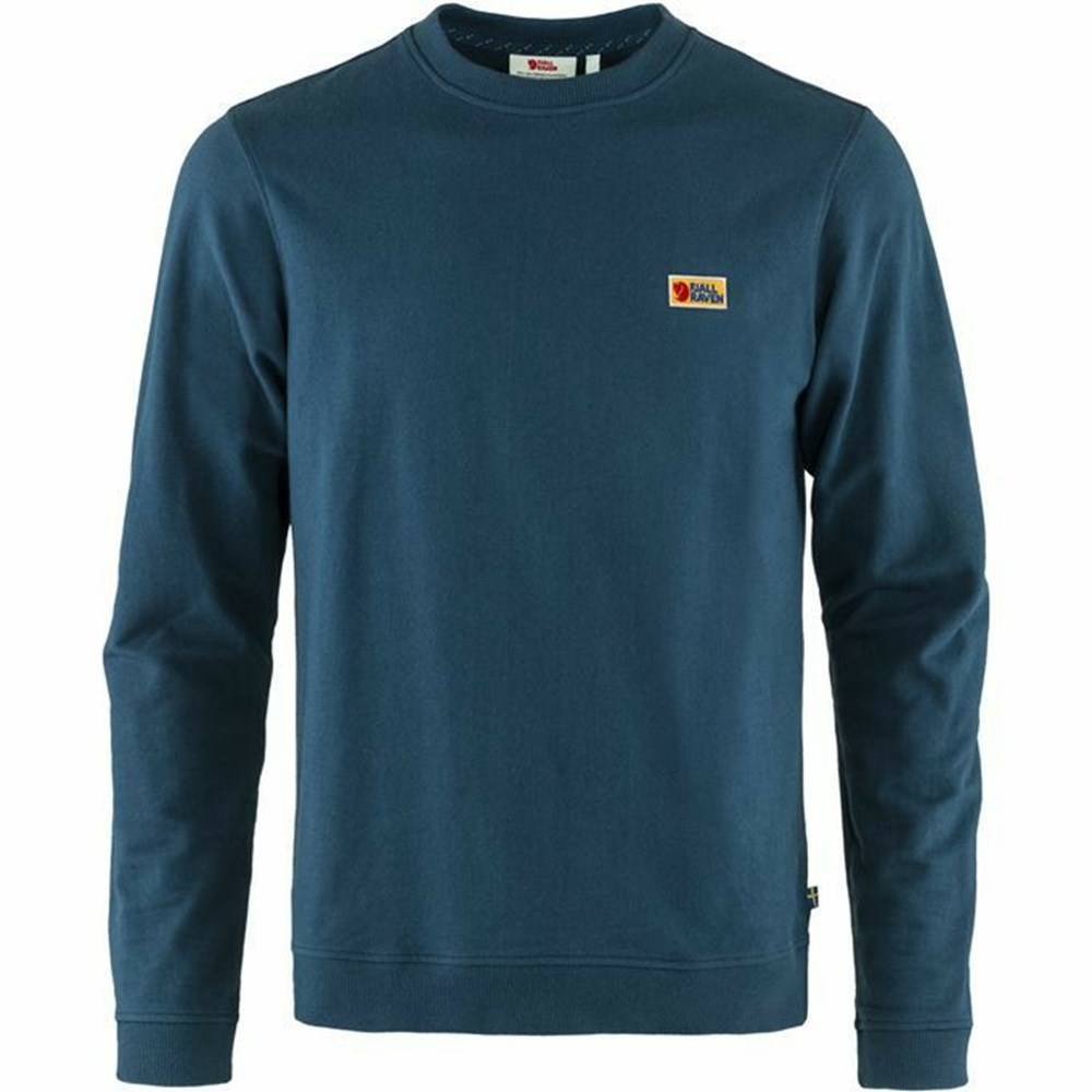 Men\'s Fjällräven Vardag Sweater Blue | 4137WMKYI