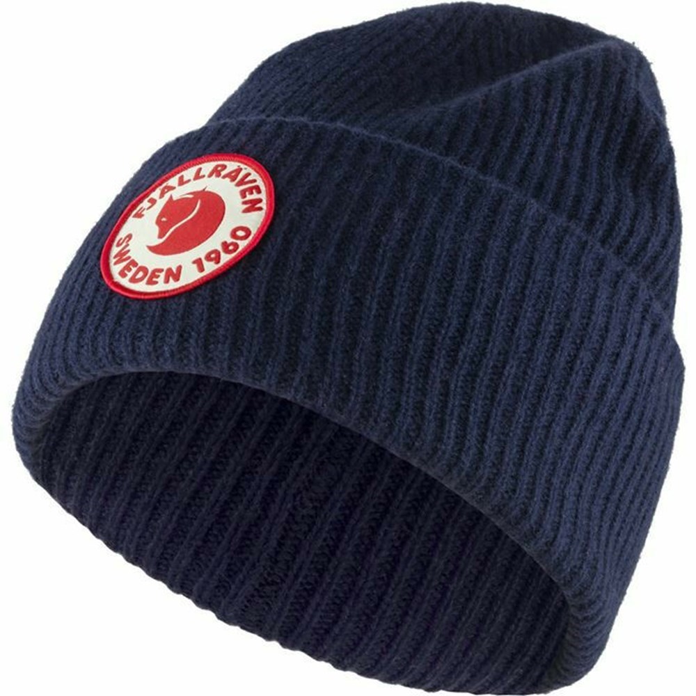 Women\'s Fjällräven 1960 Logo Beanies Navy | 6978BREQH