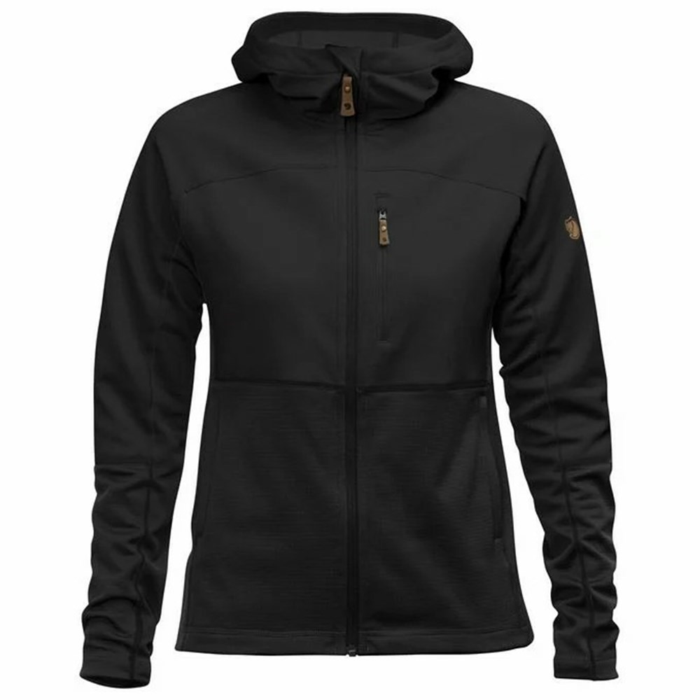 Women\'s Fjällräven Abisko Fleece Black | 1864LQRHM