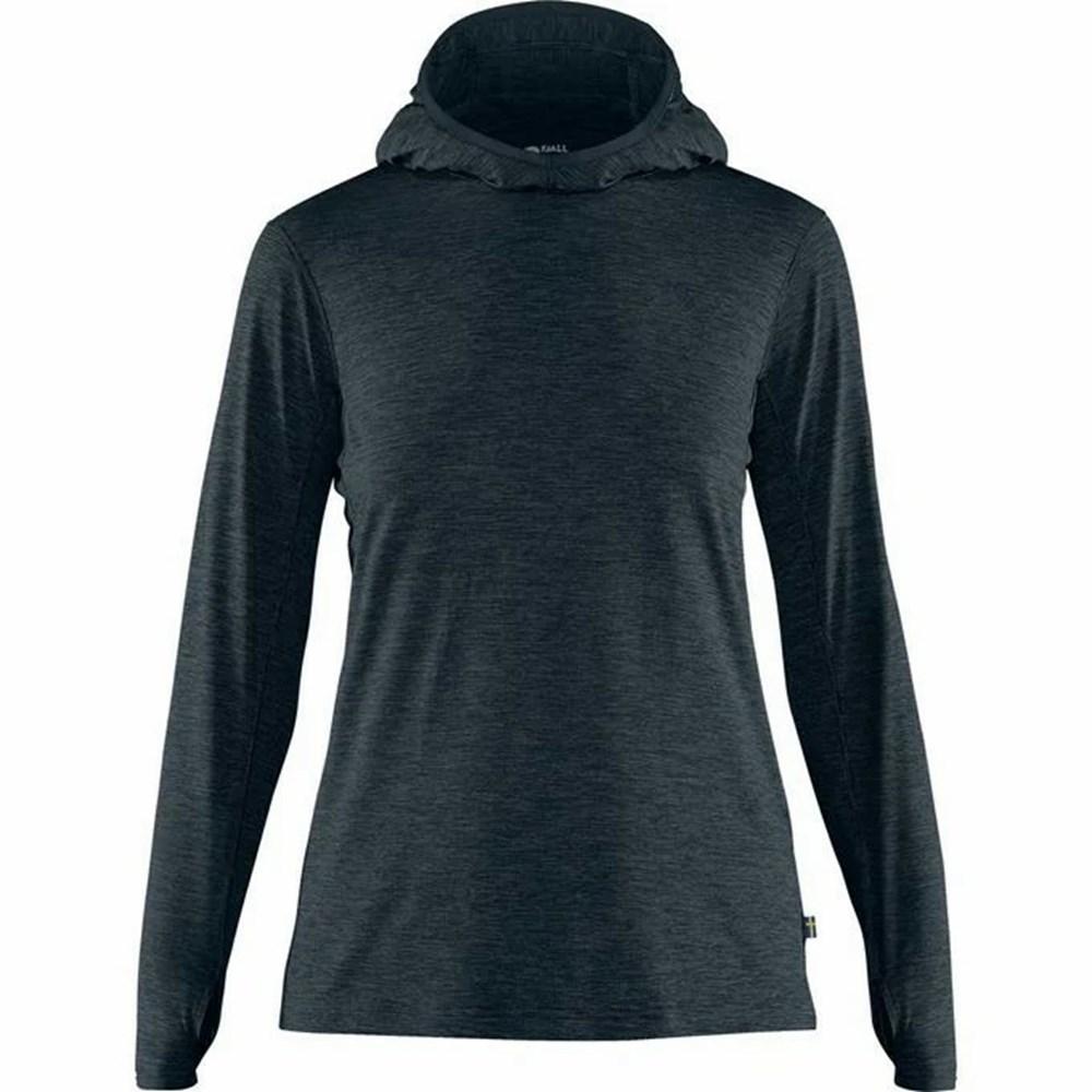 Women\'s Fjällräven Abisko Hoodie Black | 9124NRDLB