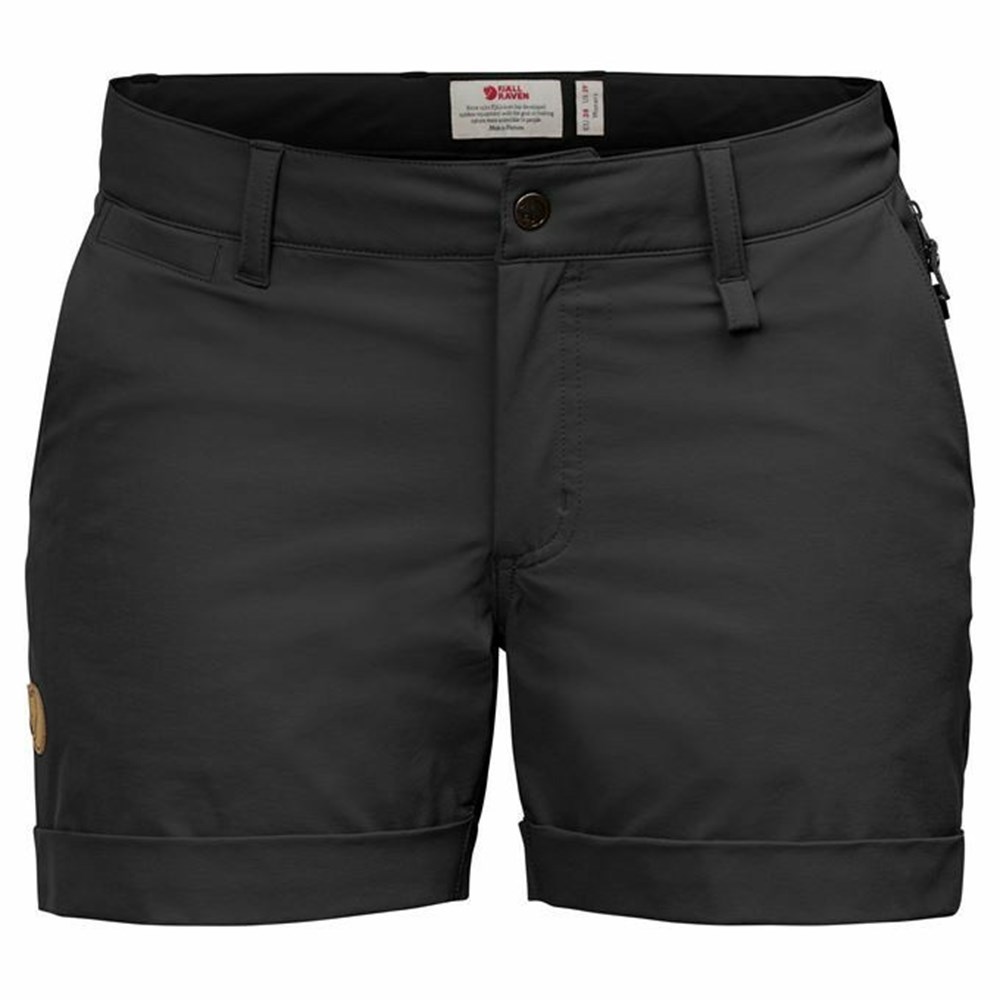 Women\'s Fjällräven Abisko Shorts Black | 4138VFLUM