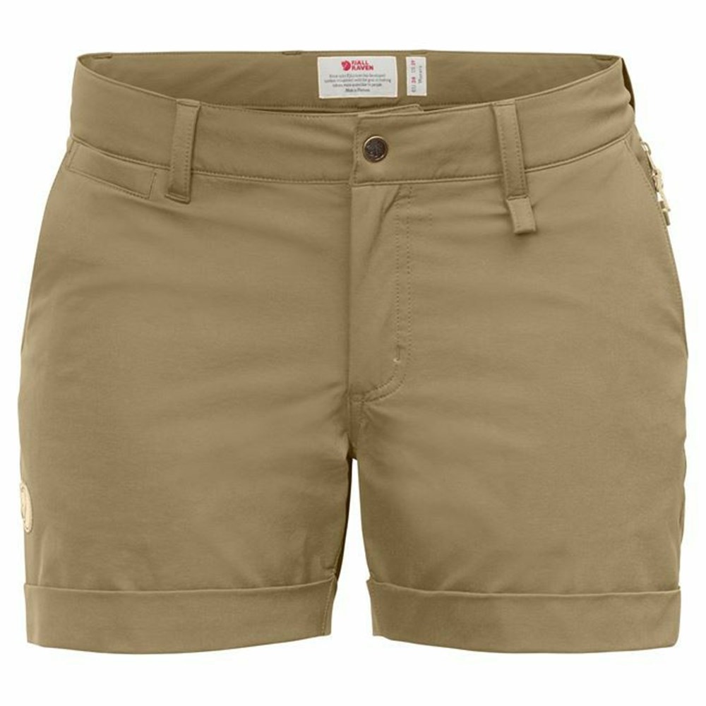 Women\'s Fjällräven Abisko Shorts Brown | 2489XAQMH