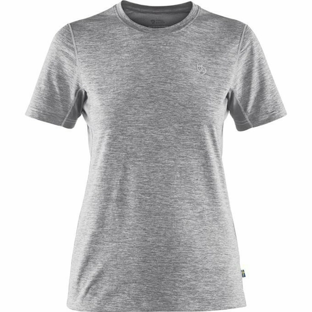 Women\'s Fjällräven Abisko T Shirts Grey | 0561OIAMU