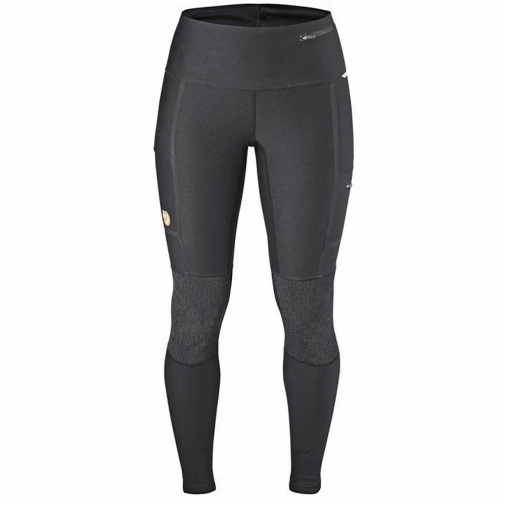 Women\'s Fjällräven Abisko Trekking Tights Dark Grey | 0583EYZLI