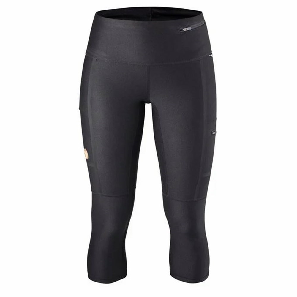 Women\'s Fjällräven Abisko Trekking Tights Black | 2604XIRHG