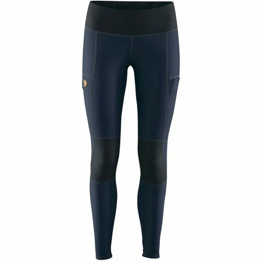 Women\'s Fjällräven Abisko Trekking Tights Navy | 6583YTWDR