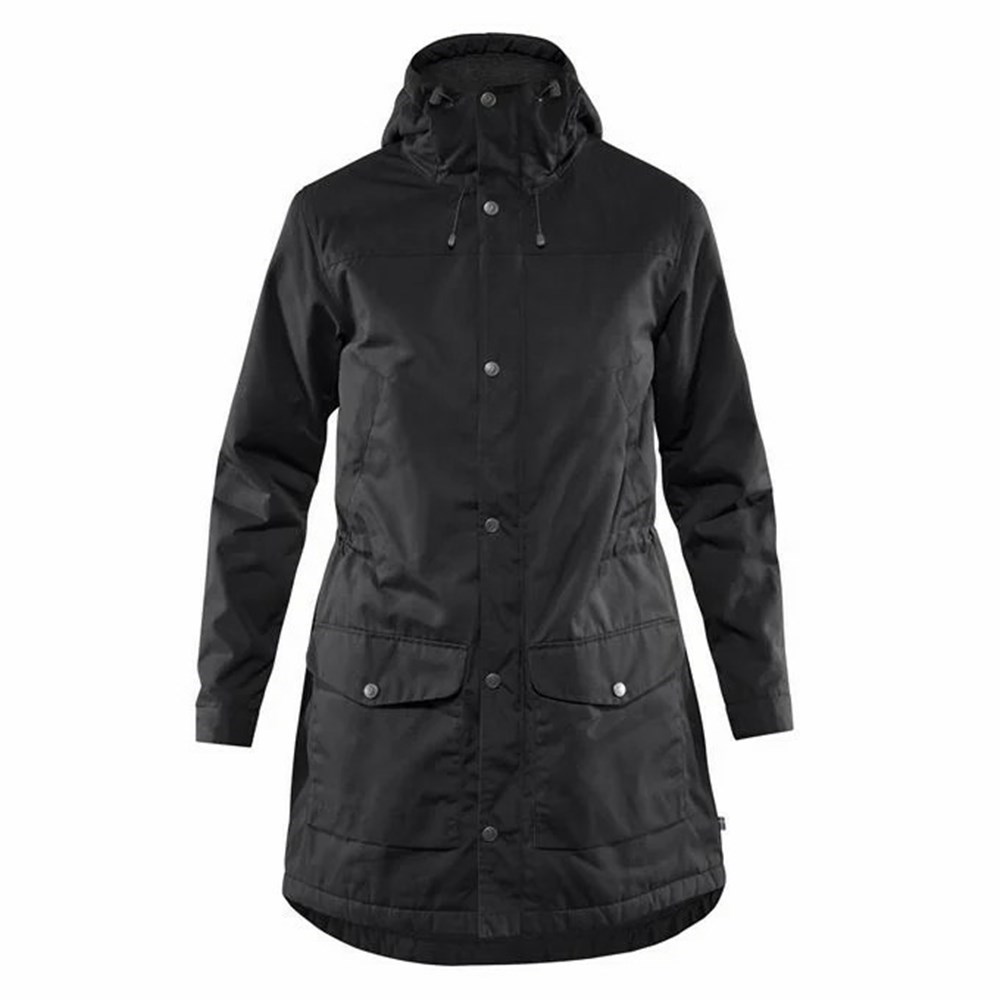 Women\'s Fjällräven Greenland Parka Black | 8561VHSKT