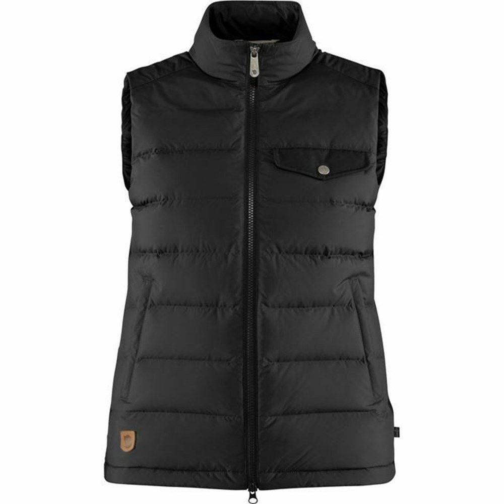 Women\'s Fjällräven Greenland Vest Black | 6147NIKFL