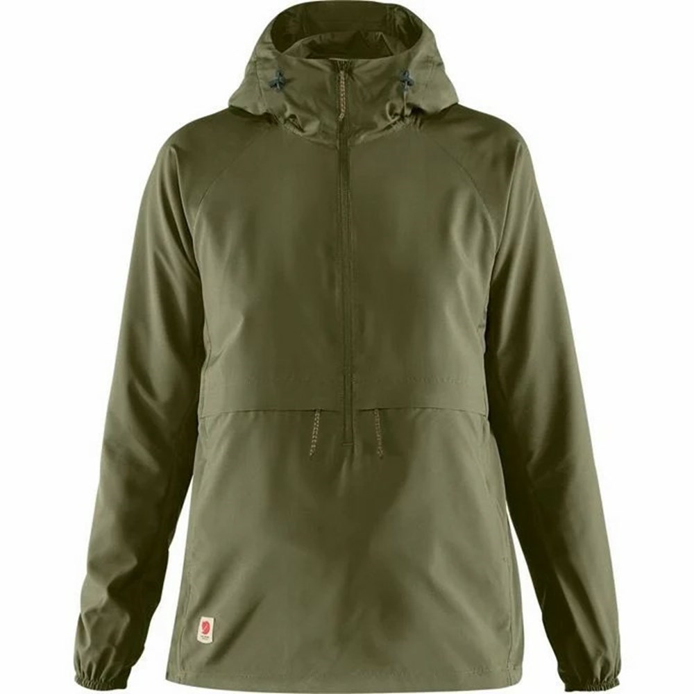 Women\'s Fjällräven High Coast Anorak Green | 6817CHEBS