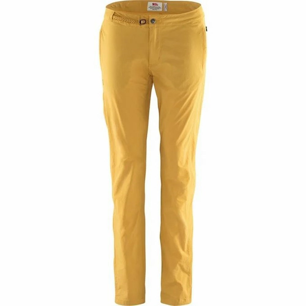 Women\'s Fjällräven High Coast Outdoor Pants Yellow | 6754RIZUP