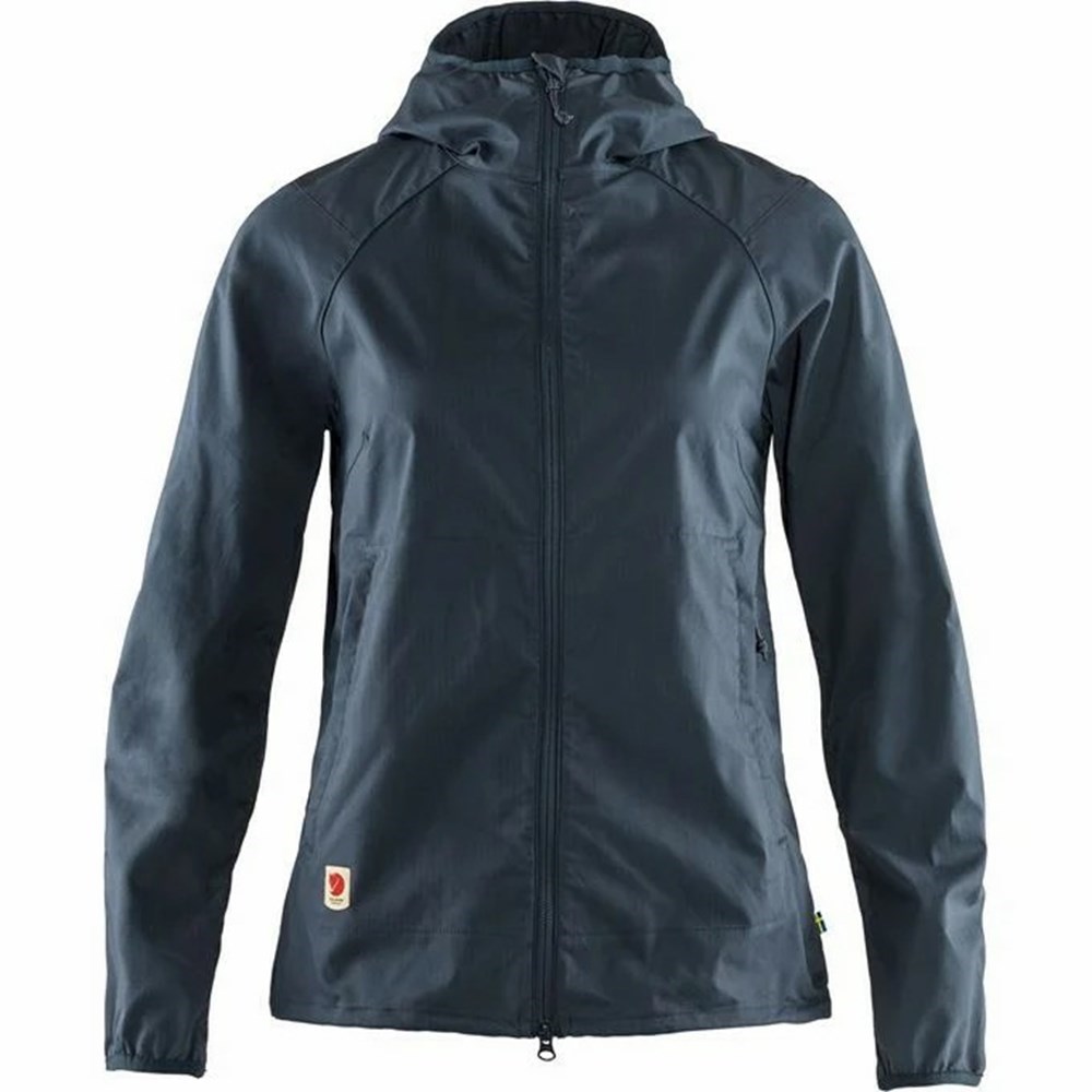 Women\'s Fjällräven High Coast Trekking Jacket Navy | 0248ZLHOY