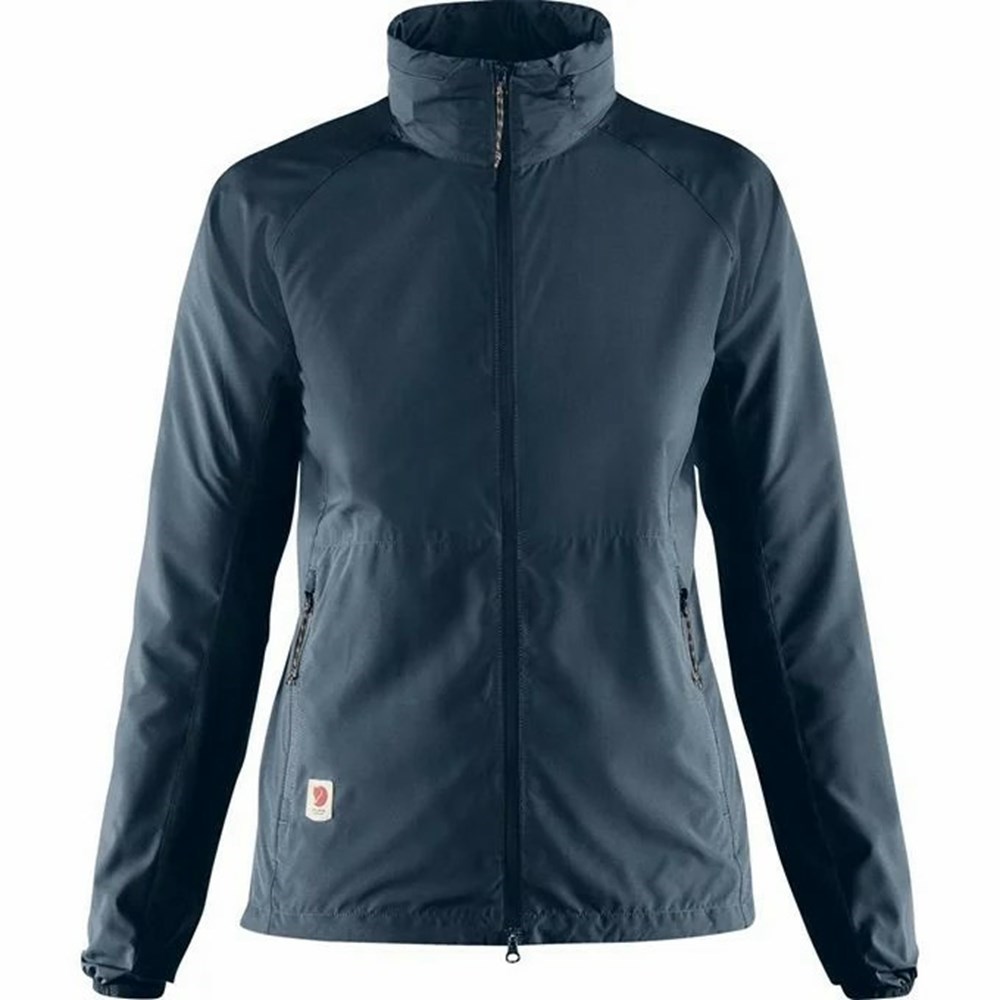 Women\'s Fjällräven High Coast Trekking Jacket Navy | 2091QTDUZ