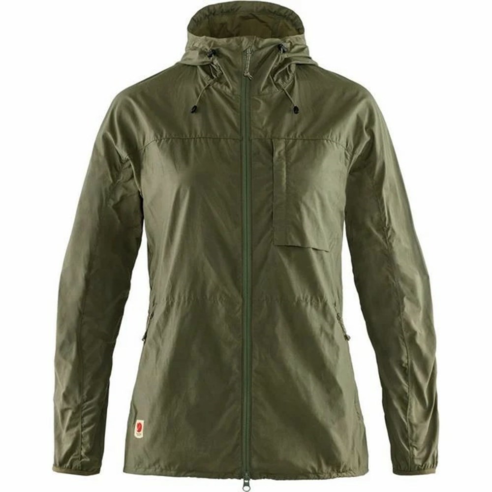 Women\'s Fjällräven High Coast Trekking Jacket Green | 2806LFADN