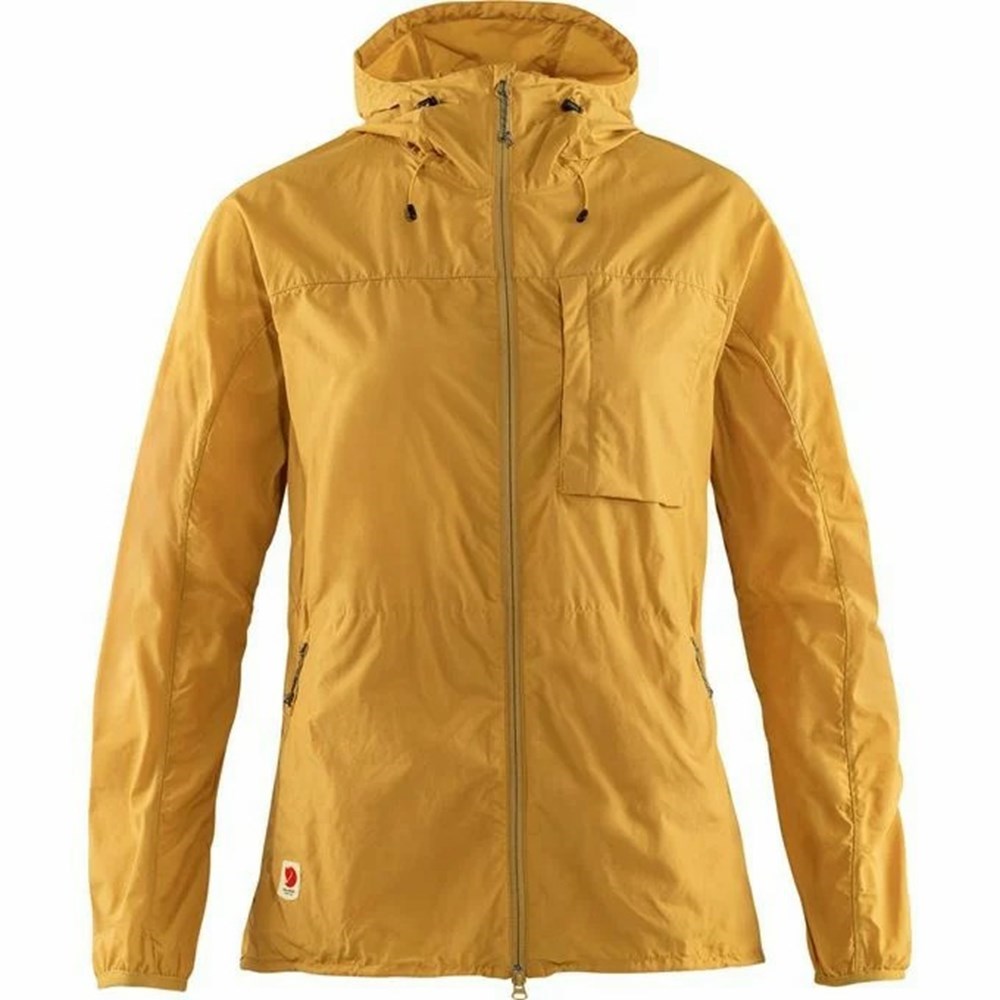 Women\'s Fjällräven High Coast Trekking Jacket Yellow | 4870RIZGN