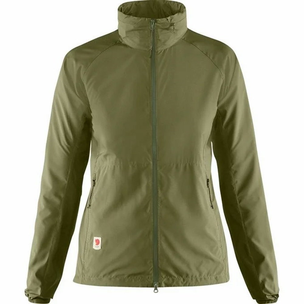 Women\'s Fjällräven High Coast Trekking Jacket Green | 9240XDMUB