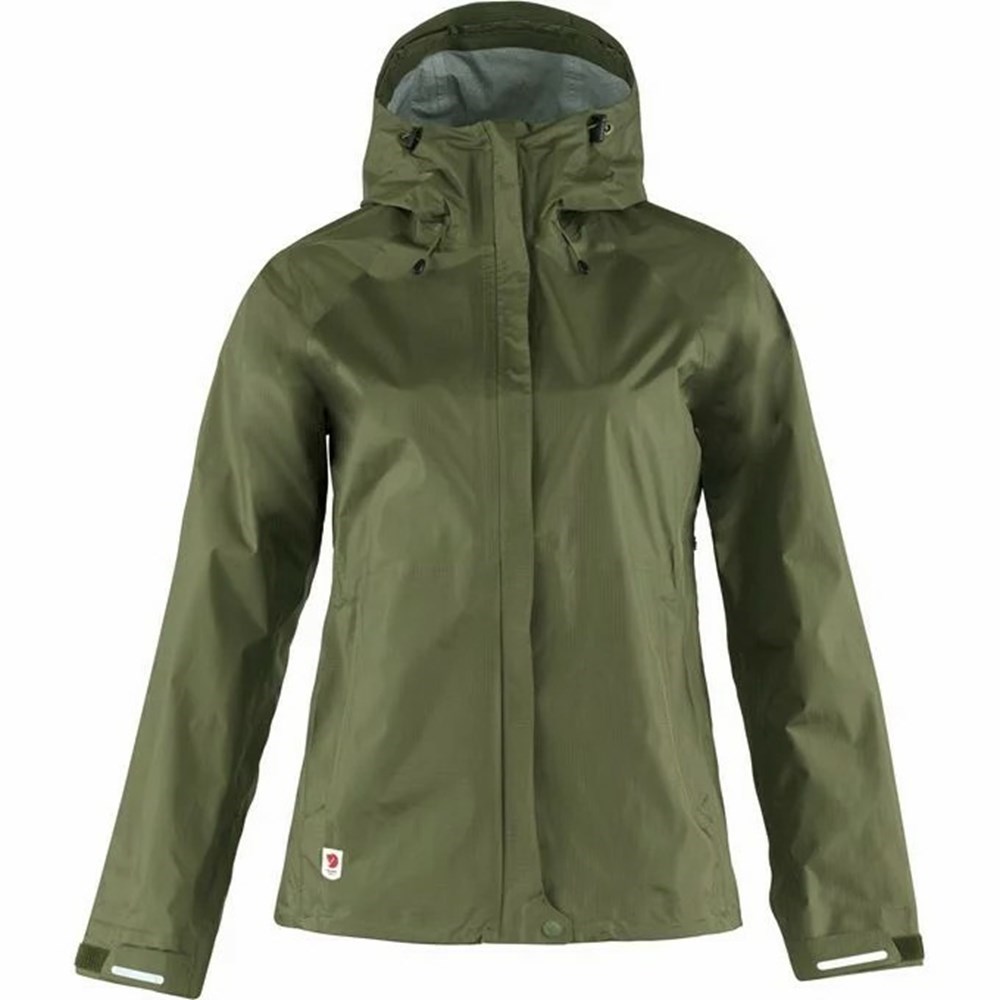 Women\'s Fjällräven High Coast Wind Jacket Green | 3206RNQBV