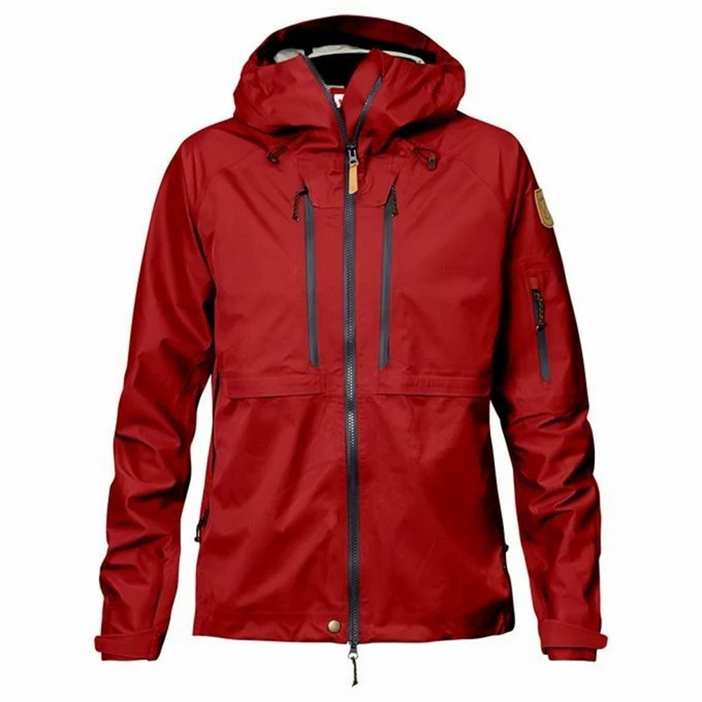 Women\'s Fjällräven Keb Eco Shell Jacket Red | 6372DRYCI