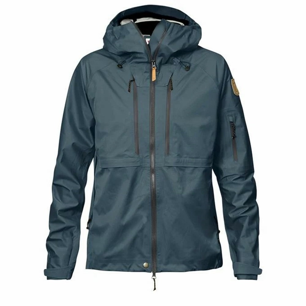 Women\'s Fjällräven Keb Eco Shell Jacket Blue | 9715QFRLA