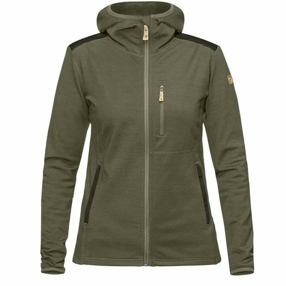 Women\'s Fjällräven Keb Fleece Green | 4263CYMAI