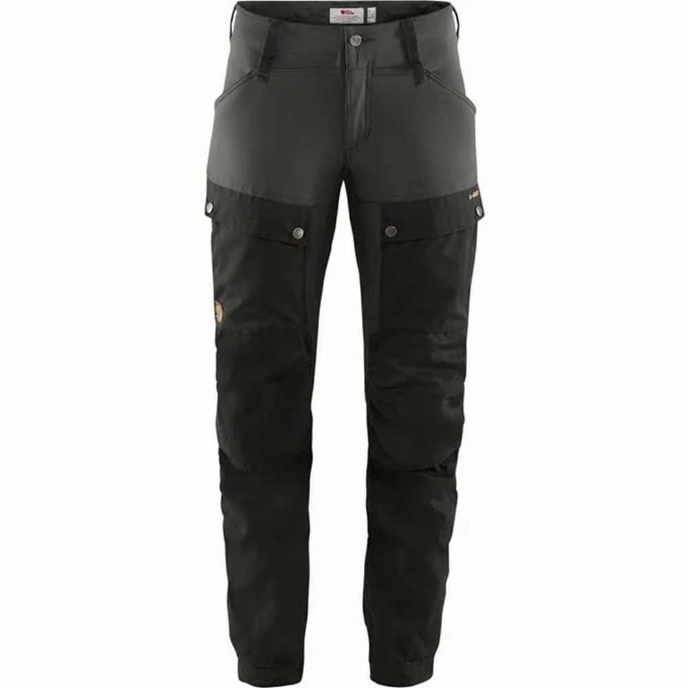 Women\'s Fjällräven Keb Hiking Pants Black Grey | 1290FBZNM