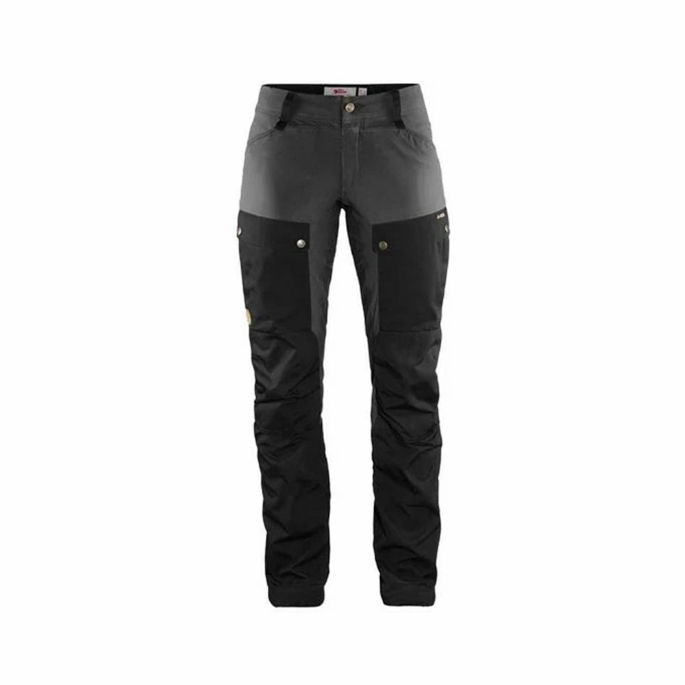 Women\'s Fjällräven Keb Hiking Pants Black Grey | 2157PYBIM