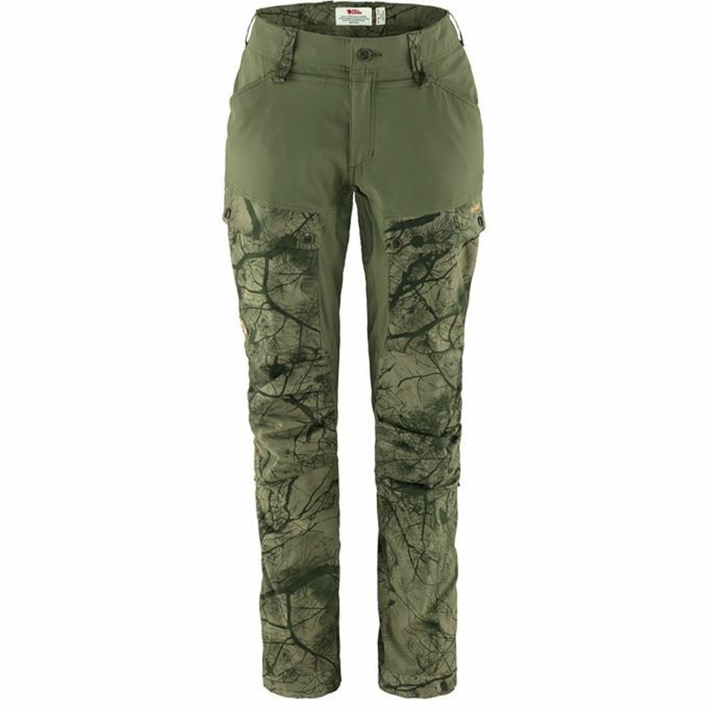 Women\'s Fjällräven Keb Hiking Pants Dark Green | 1360ZCNYW