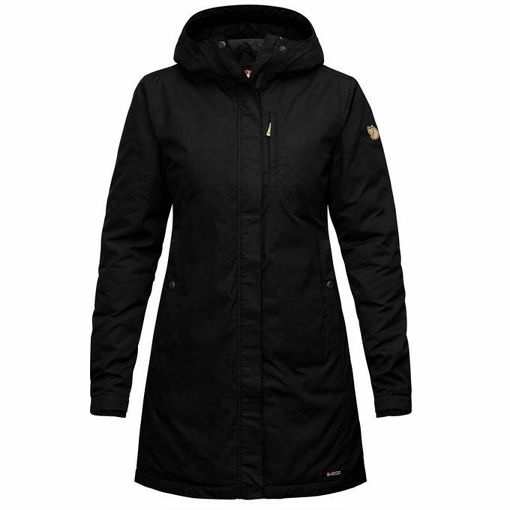 Women\'s Fjällräven Kiruna Parka Black | 7518UEDTB