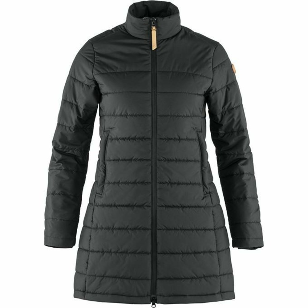 Women\'s Fjällräven Kiruna Parka Black | 7526ISXMA