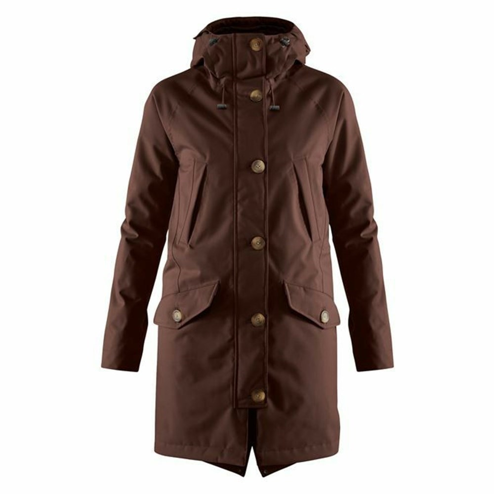 Women\'s Fjällräven Kiruna Parka Brown | 7463YIJUD