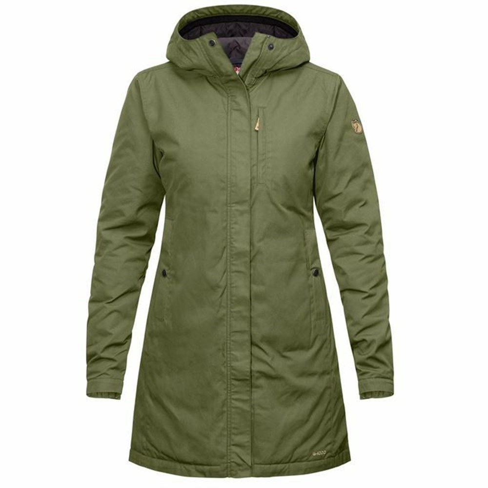 Women\'s Fjällräven Kiruna Parka Green | 7186PKLGO