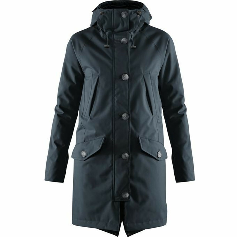 Women\'s Fjällräven Kiruna Parka Navy | 0932INGME