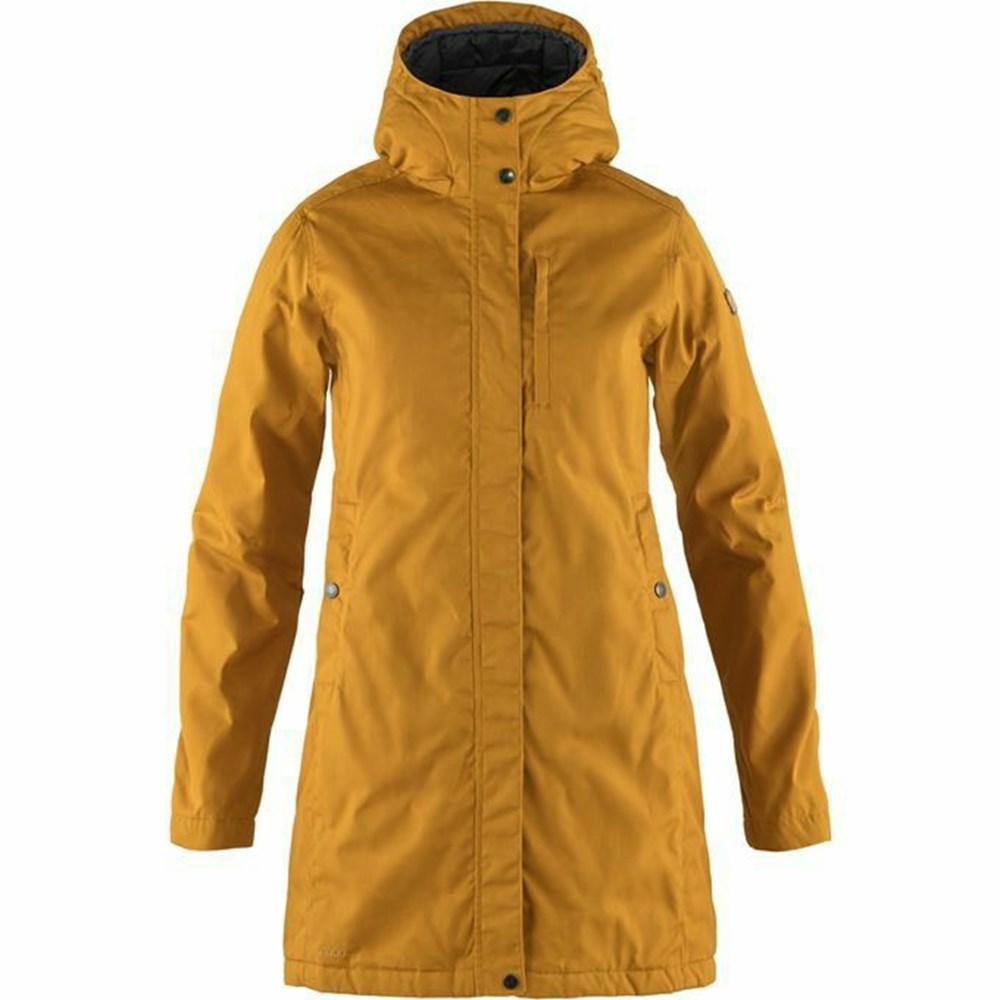 Women\'s Fjällräven Kiruna Parka Yellow | 2043SOXDY