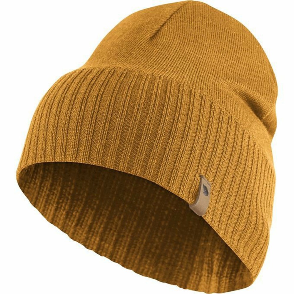 Women\'s Fjällräven Merino Beanies Yellow | 6731TWLCZ