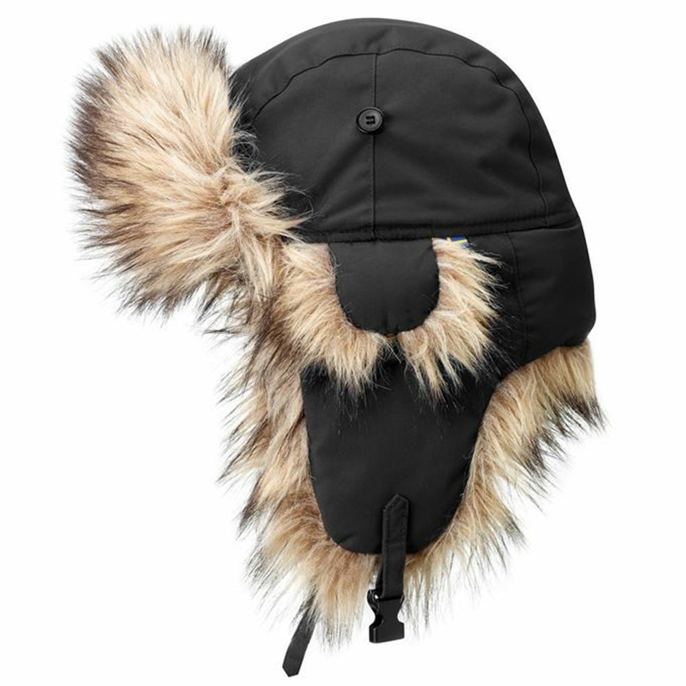 Women\'s Fjällräven Nordic Heater Beanies Black | 8736OWGDX