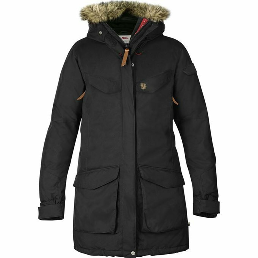 Women\'s Fjällräven Nuuk Parka Black | 5870XKFON