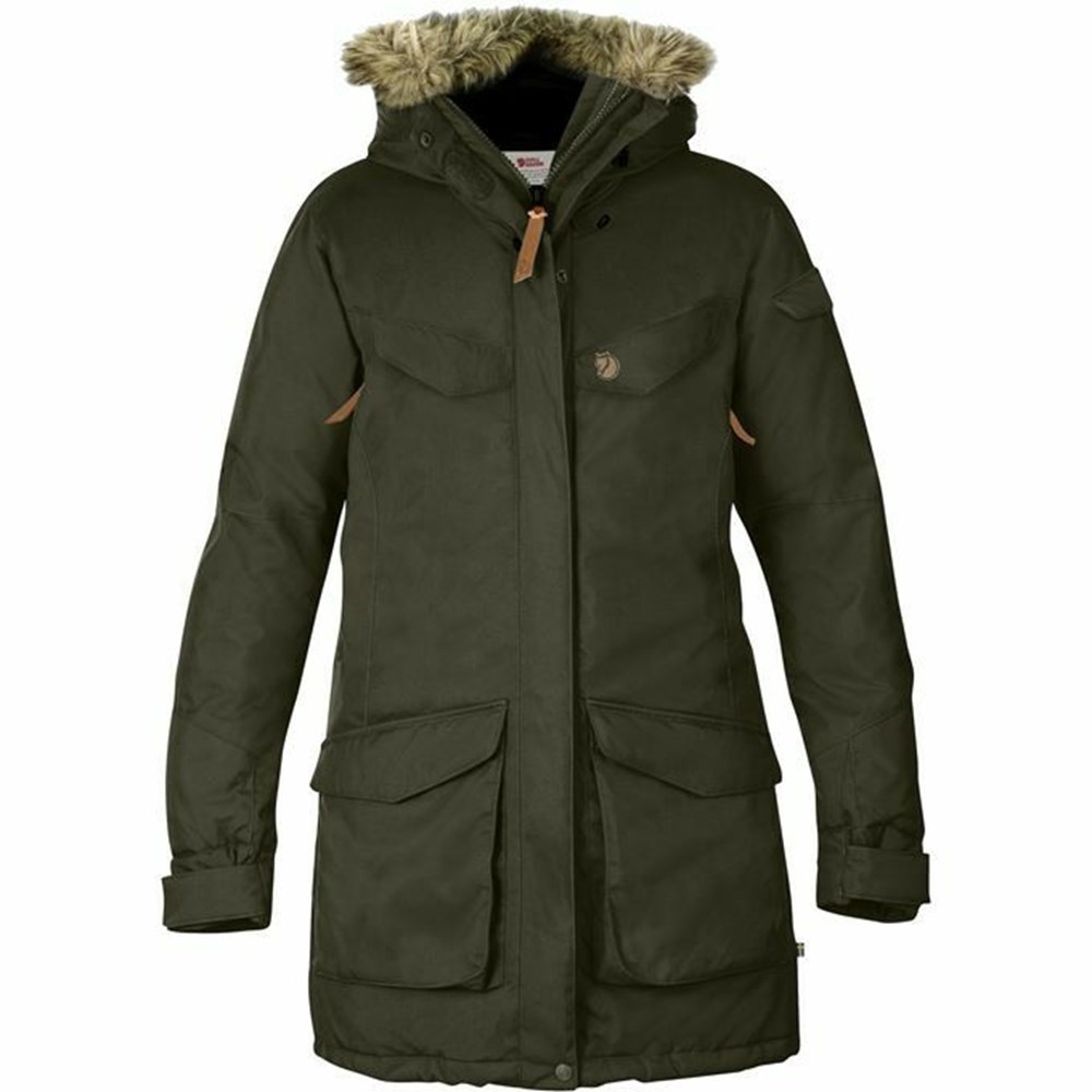 Women\'s Fjällräven Nuuk Parka Green | 5816GDJMR