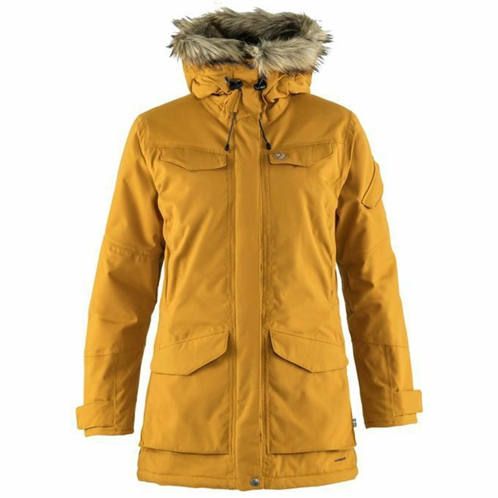 Women\'s Fjällräven Nuuk Parka Yellow | 4321ZLUBS