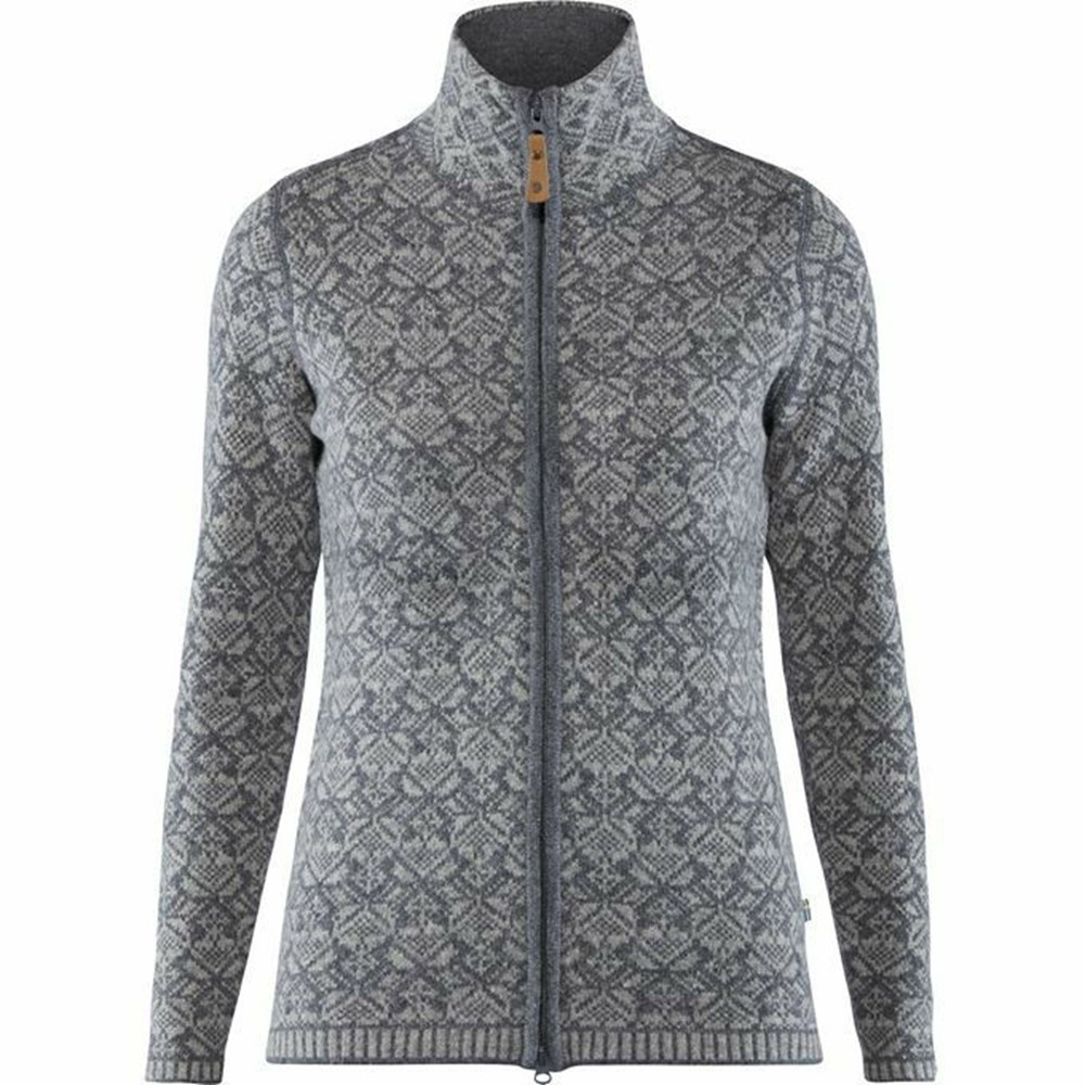 Women\'s Fjällräven Snow Flake Sweater Grey | 1806HWUIE