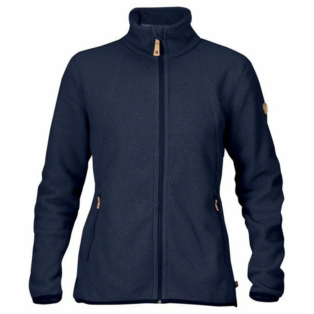 Women\'s Fjällräven Stina Fleece Navy | 7316HWLFG