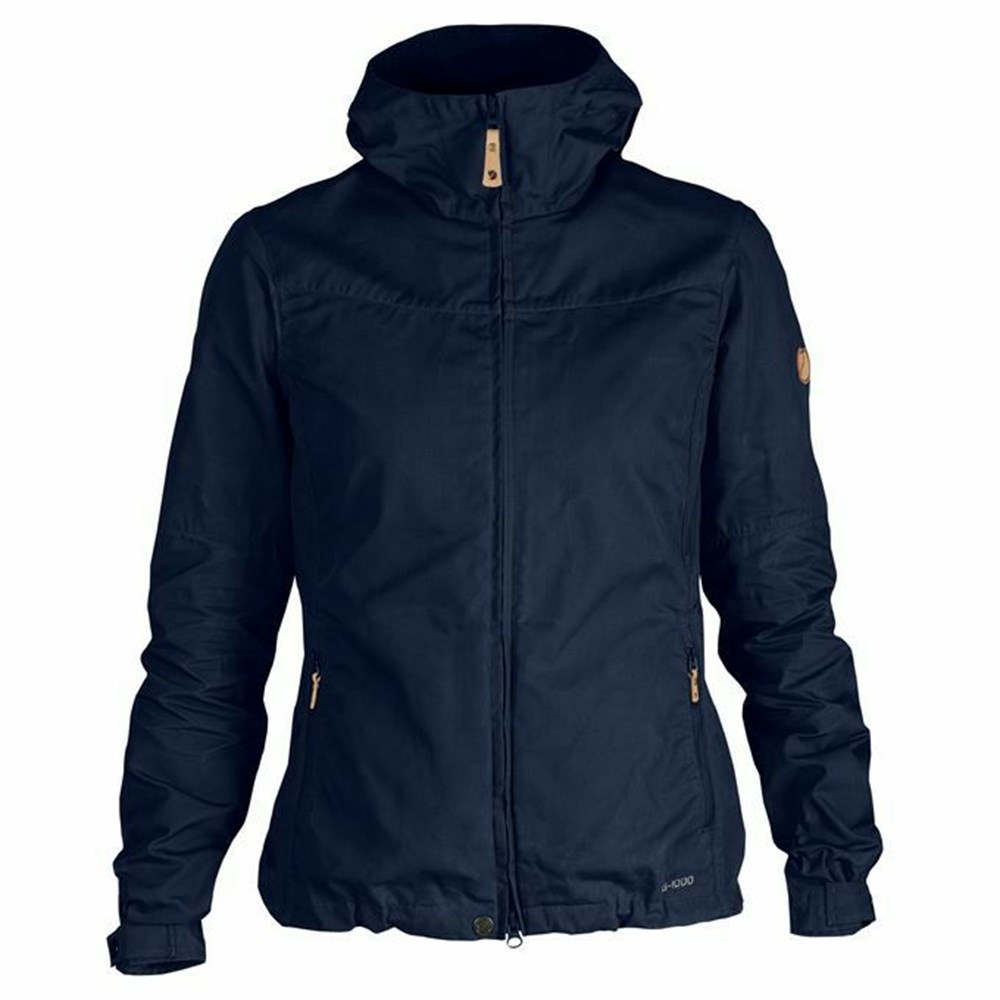 Women\'s Fjällräven Stina Winter Jacket Navy | 4089UXKBM