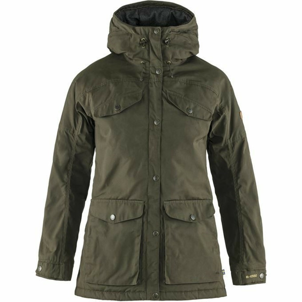 Women\'s Fjällräven Vidda Pro Trekking Jacket Dark Olive | 8142YADKM